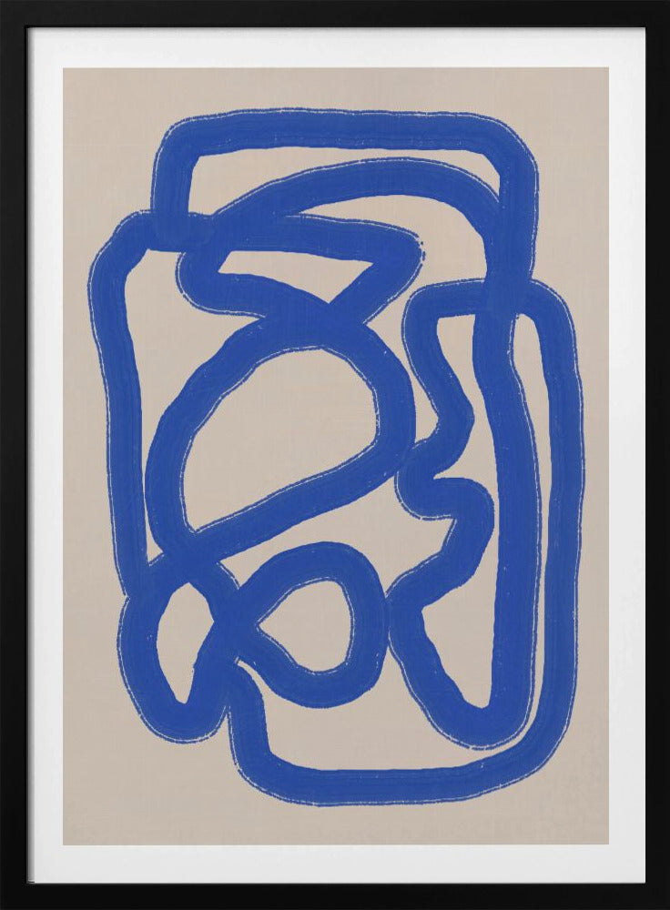 Line art in cobalt blue 04 | Poster
