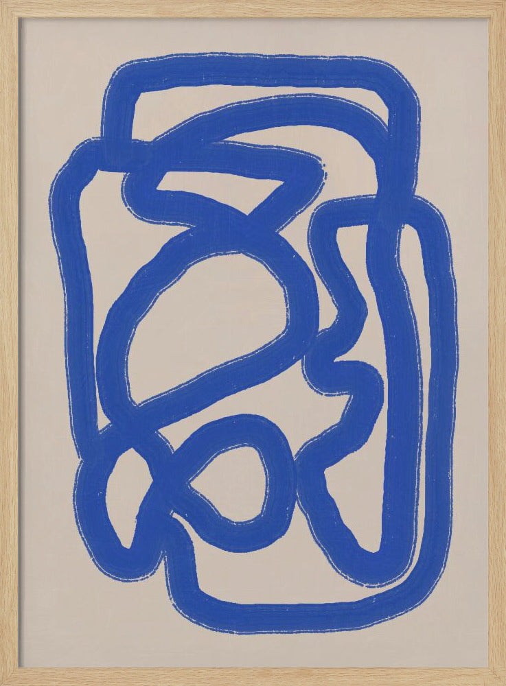 Line art in cobalt blue 04 | Poster