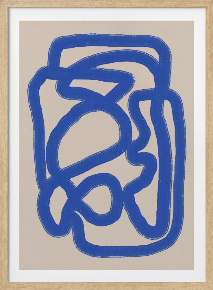 Line art in cobalt blue 04 | Poster