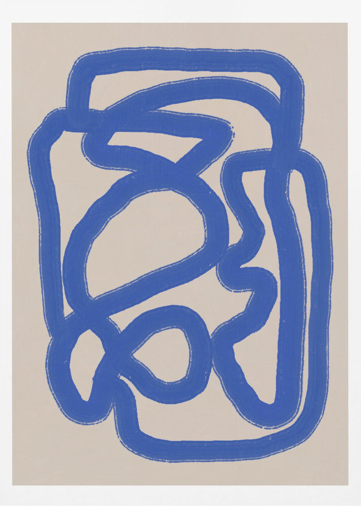 Line art in cobalt blue 04 | Poster