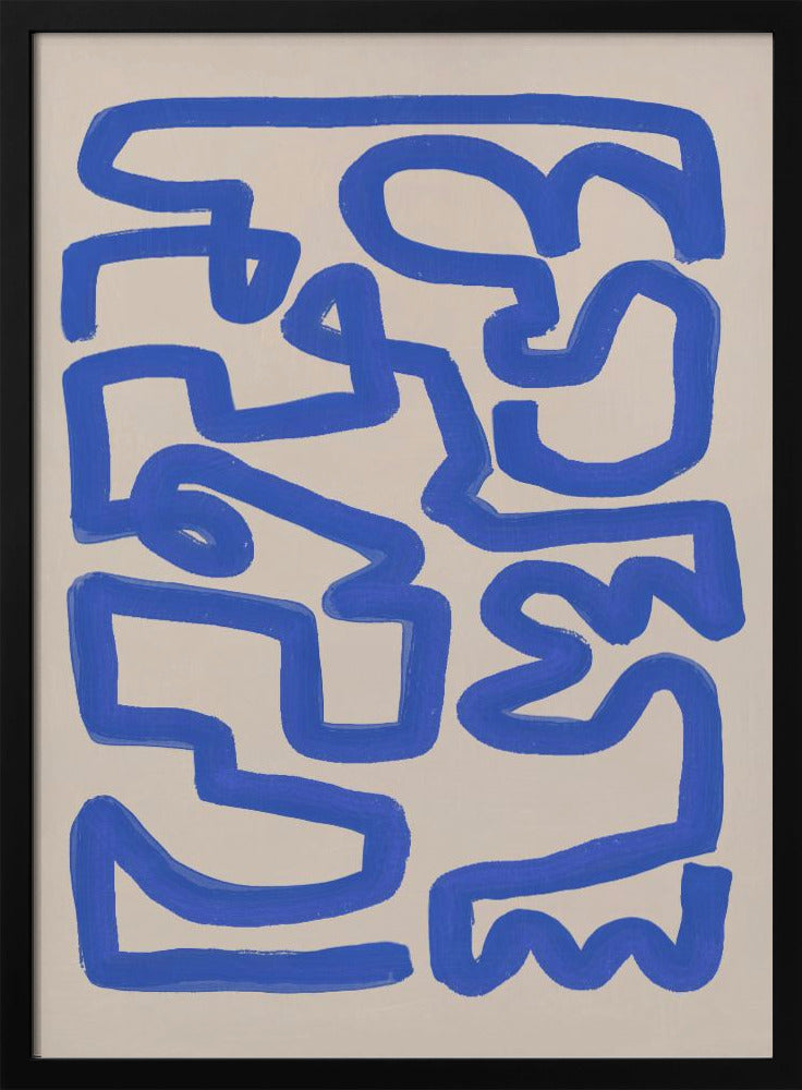 Bold Blue Lines Forming Irregular | Poster
