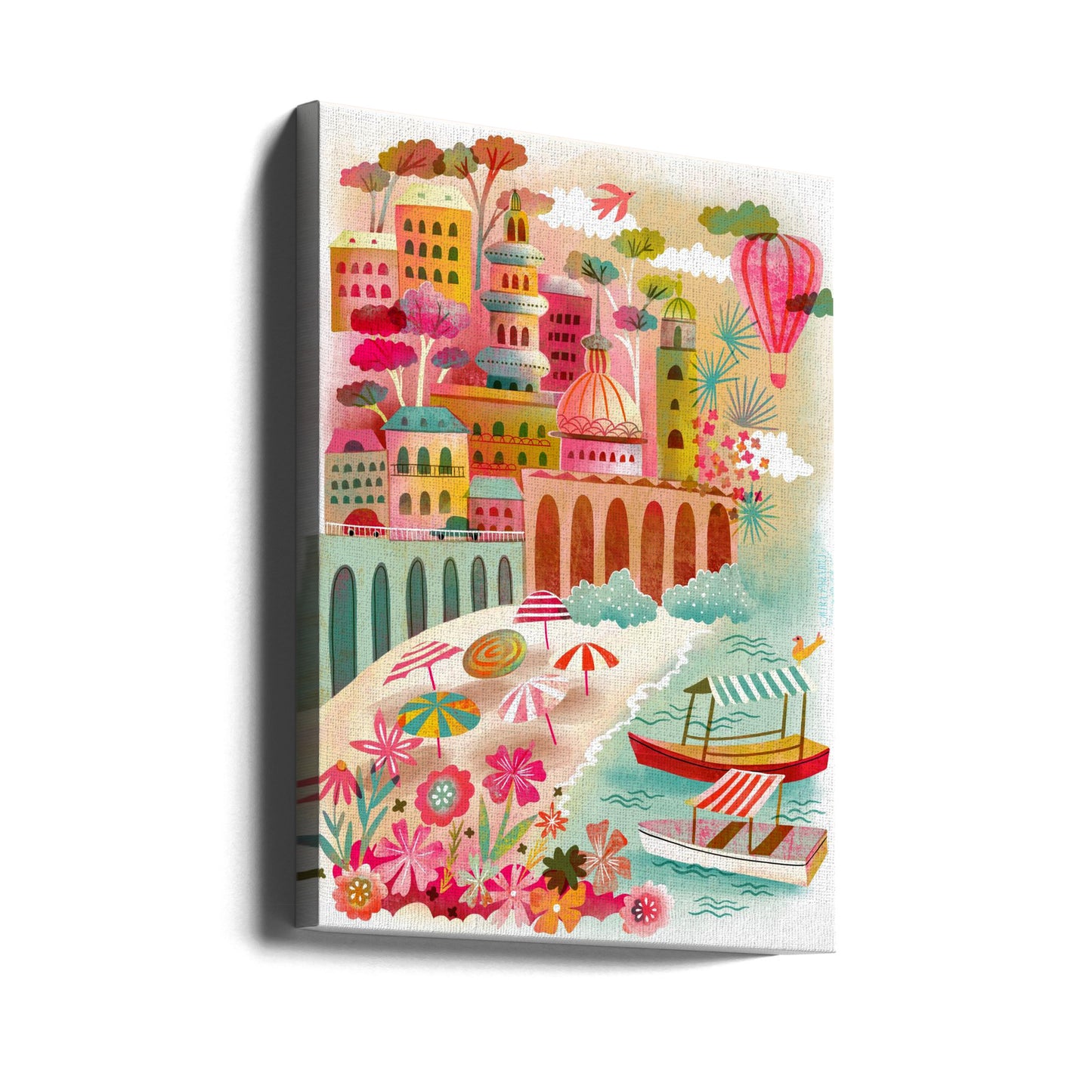 Amalfikusten Sommarutsikt Luftballong | Canvas