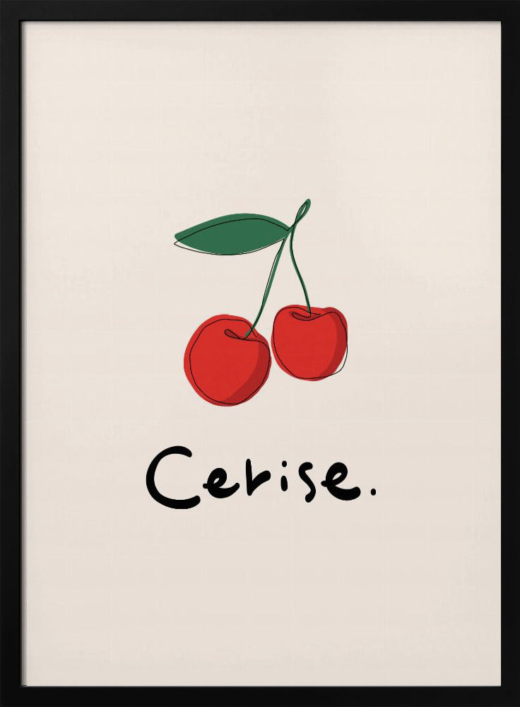 Modern fransk fruktkollektion "Körsbär / Cerise" | Poster