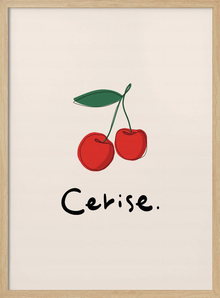 Modern fransk fruktkollektion "Körsbär / Cerise" | Poster