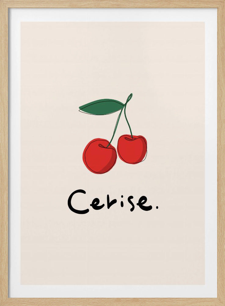 Modern fransk fruktkollektion "Körsbär / Cerise" | Poster