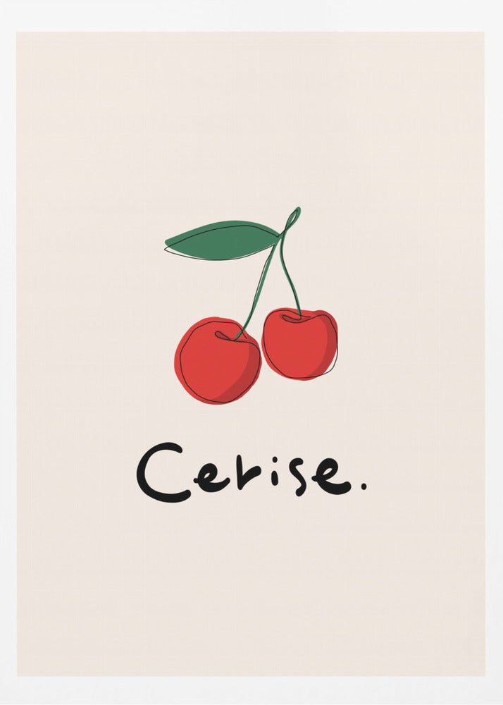 Modern fransk fruktkollektion "Körsbär / Cerise" | Poster