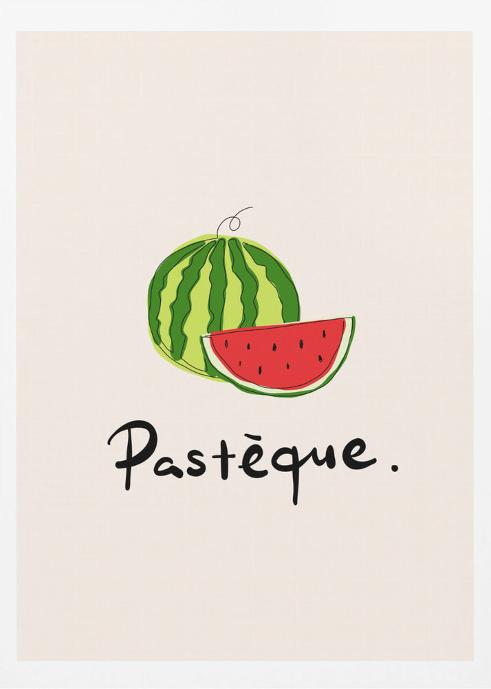 Modern French Fruits Collection &quot;Watermelon / Pastèque&quot; | Poster