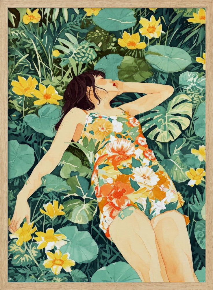 Relax Time Woman and meadow | Poster