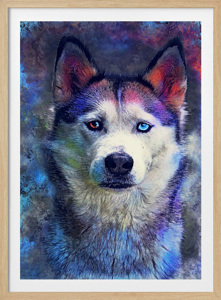 Animal Dog Husky Watercolor Animal Art | Poster