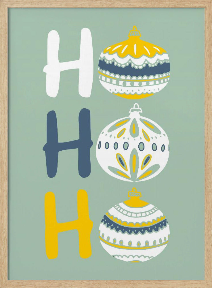 HoHoHo Cheerful little Christmas Illustration mint | Poster