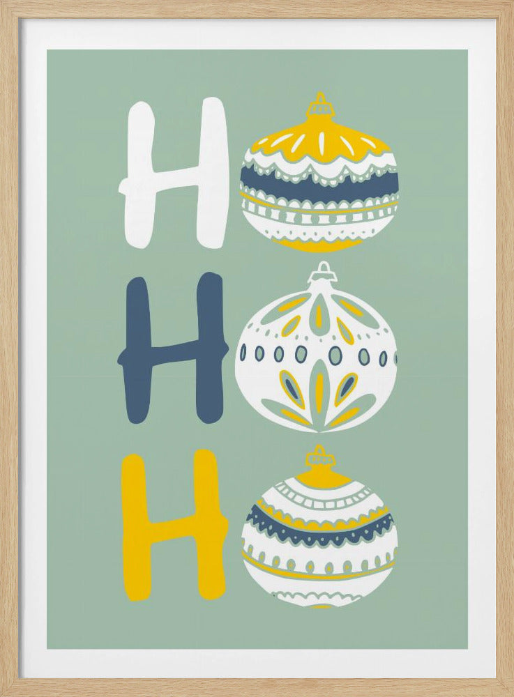 HoHoHo Cheerful little Christmas Illustration mint | Poster