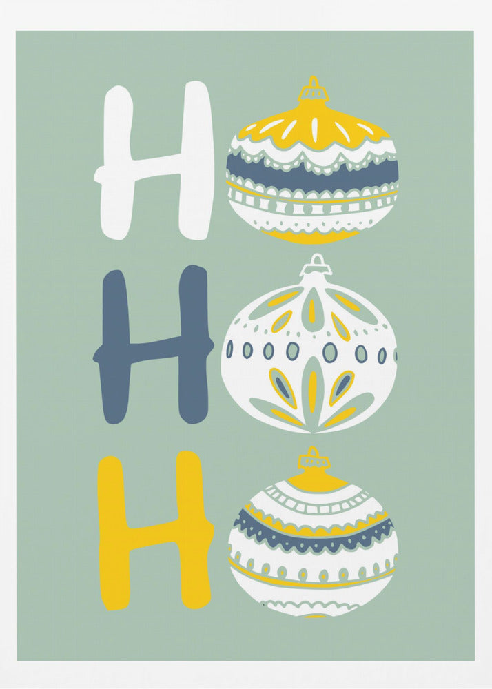 HoHoHo Cheerful little Christmas Illustration mint | Poster