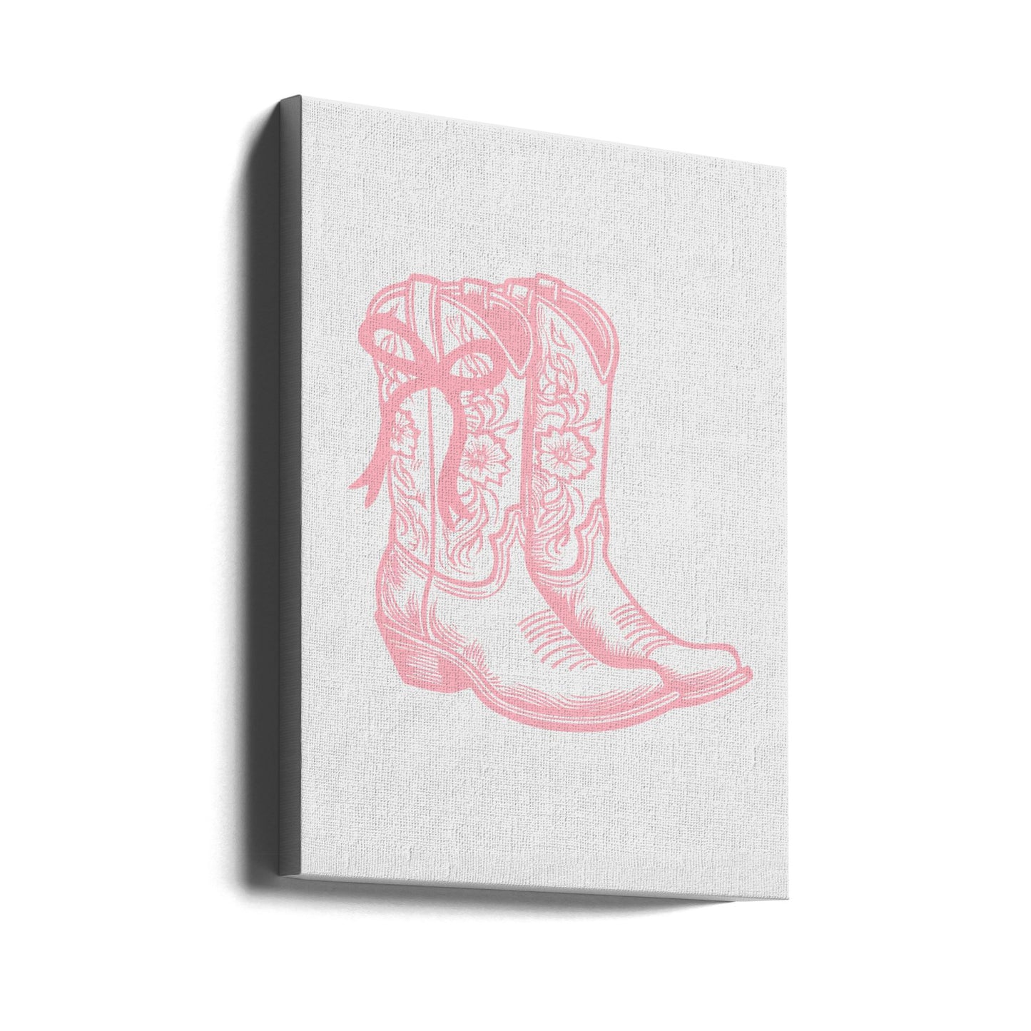 Botas vaqueras rosas con lazo | Impresiones en Lienzo