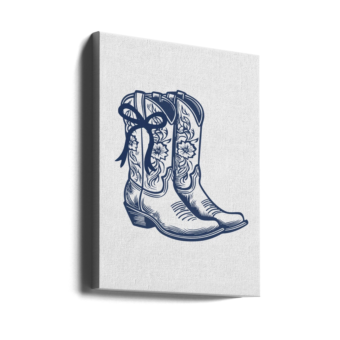 Bottes de cow-girl bleu marine avec nœud | Tableaux sur Toile
