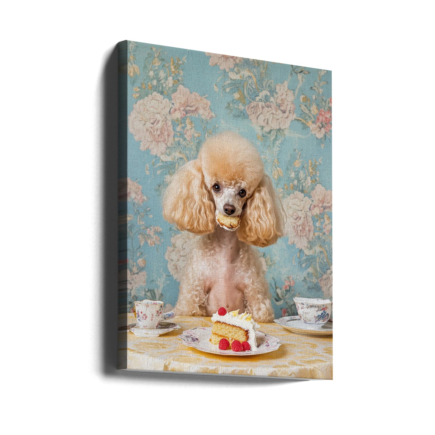 Poodle Sits At A Vintage Tea Table | Canvas
