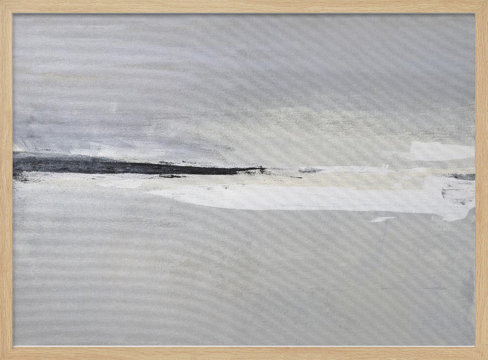 Serene Horizon with Soft Gray and White Tones | Poster