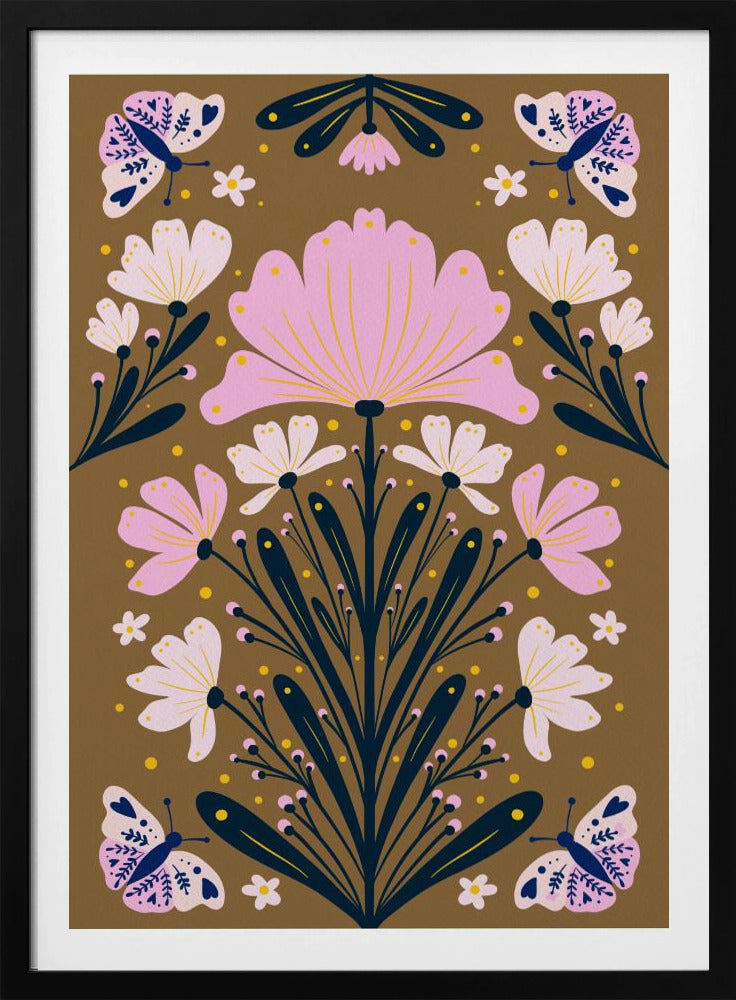 Flowers And Butterflies | Poster