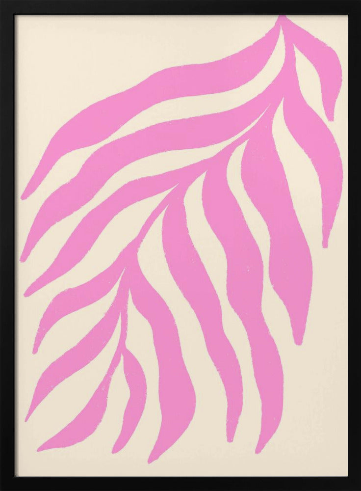 Pink Silhouette Textured Branch | Poster
