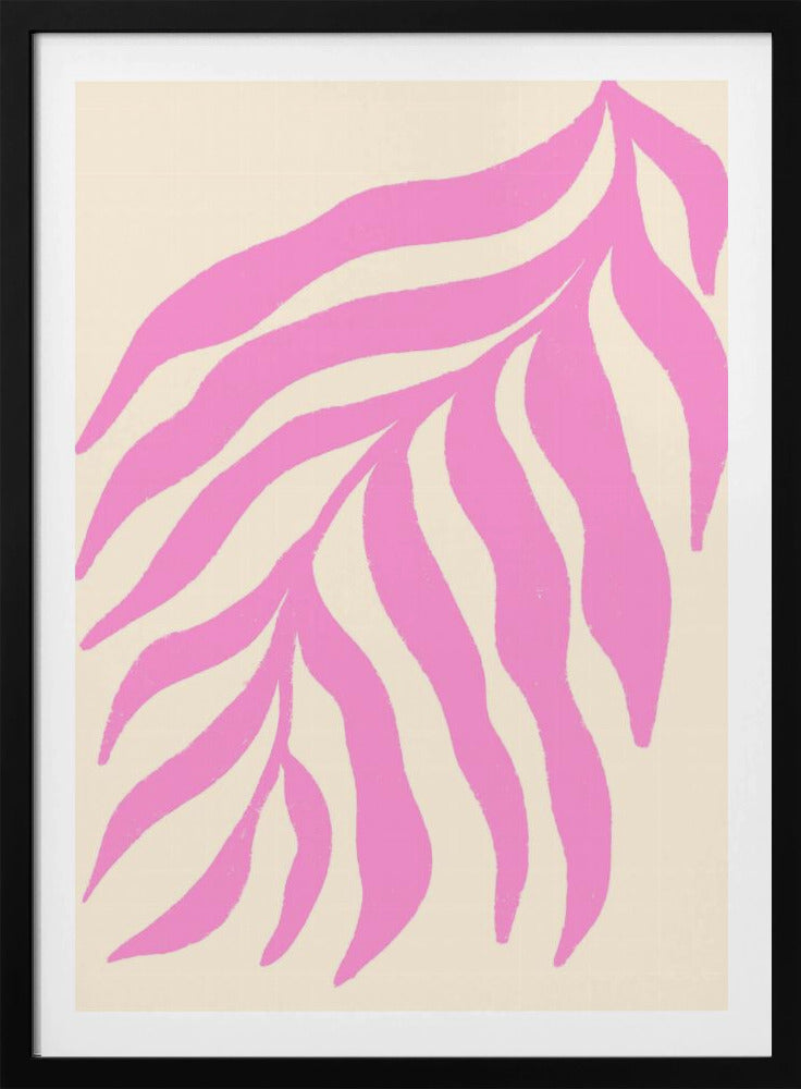 Pink Silhouette Textured Branch | Poster