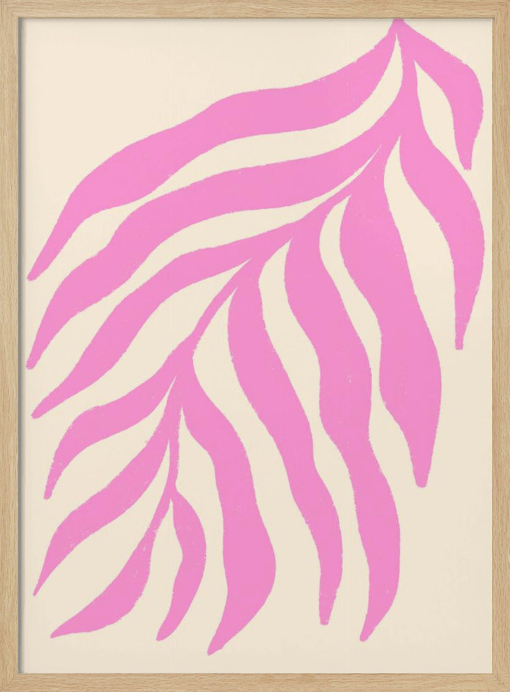 Pink Silhouette Textured Branch | Poster