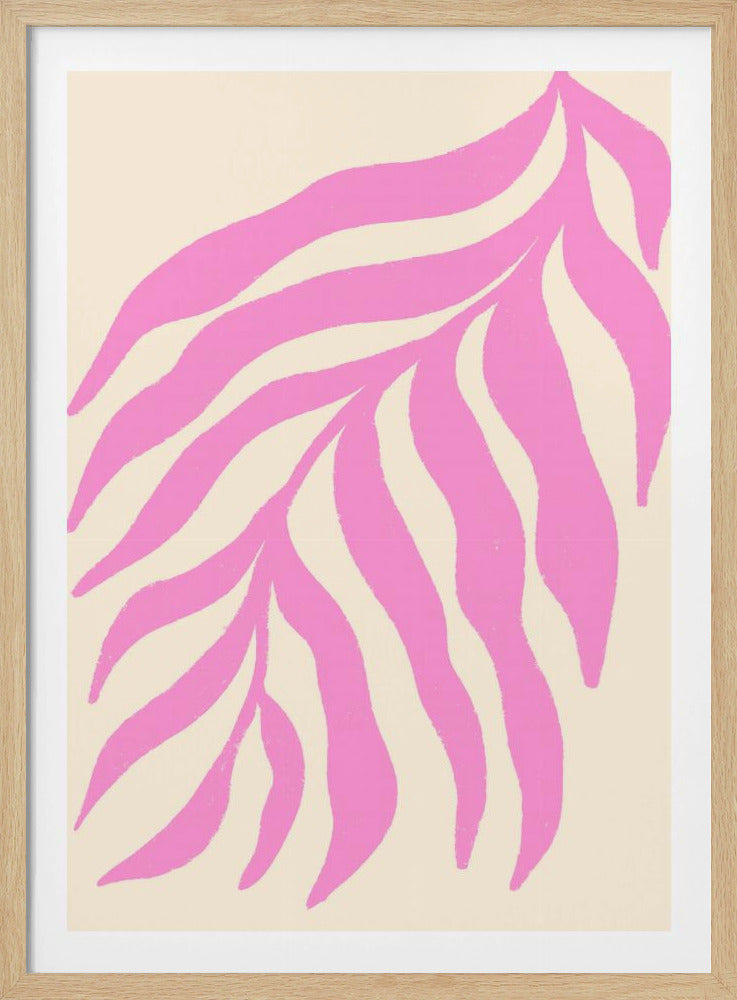 Pink Silhouette Textured Branch | Poster