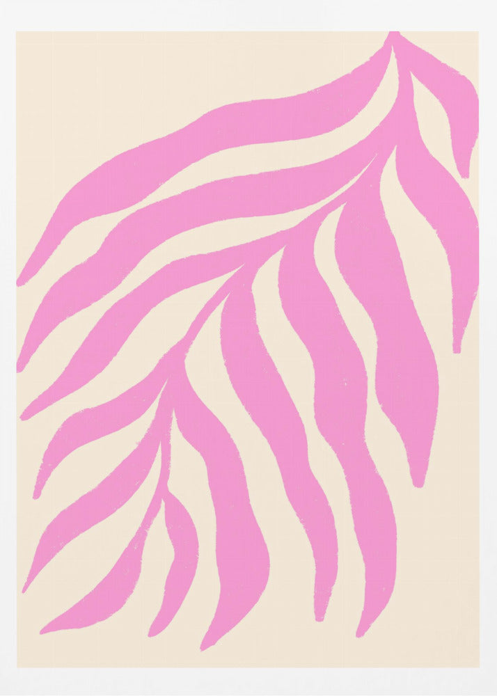 Pink Silhouette Textured Branch | Poster