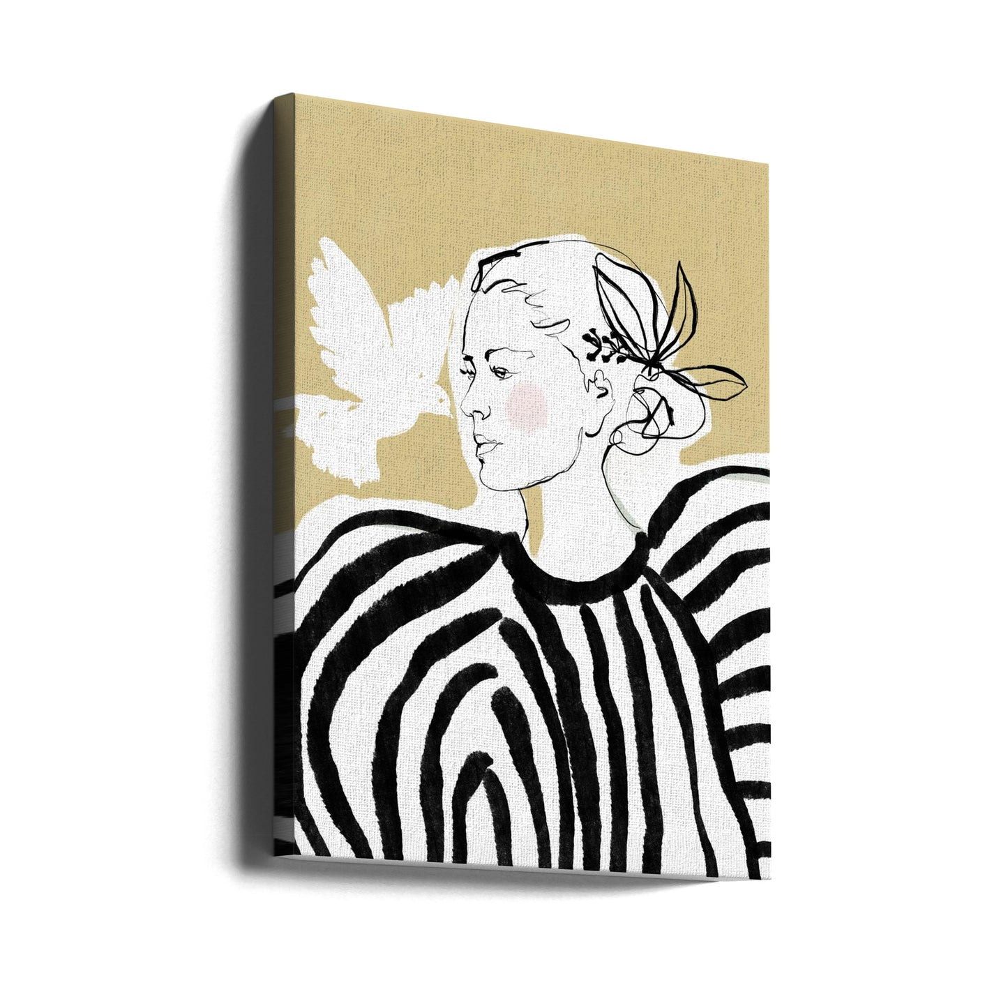 Woman Profile with a Zebra Stripe Pattern | Canvas