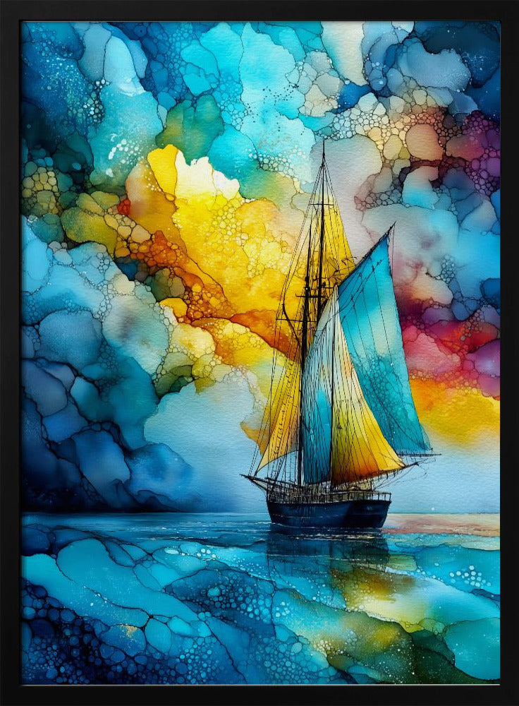 Nautica Sea Art Watercolor Ship (27) | Poster