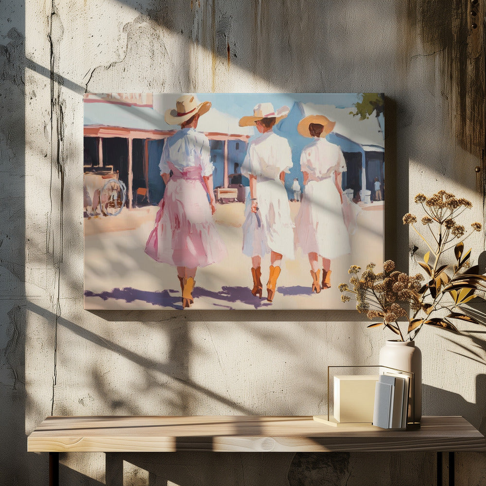 Retro västerländska damer | Canvas