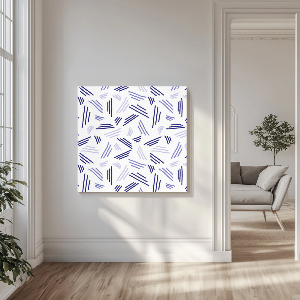Falling Triple Lines Navy Blue | Canvas