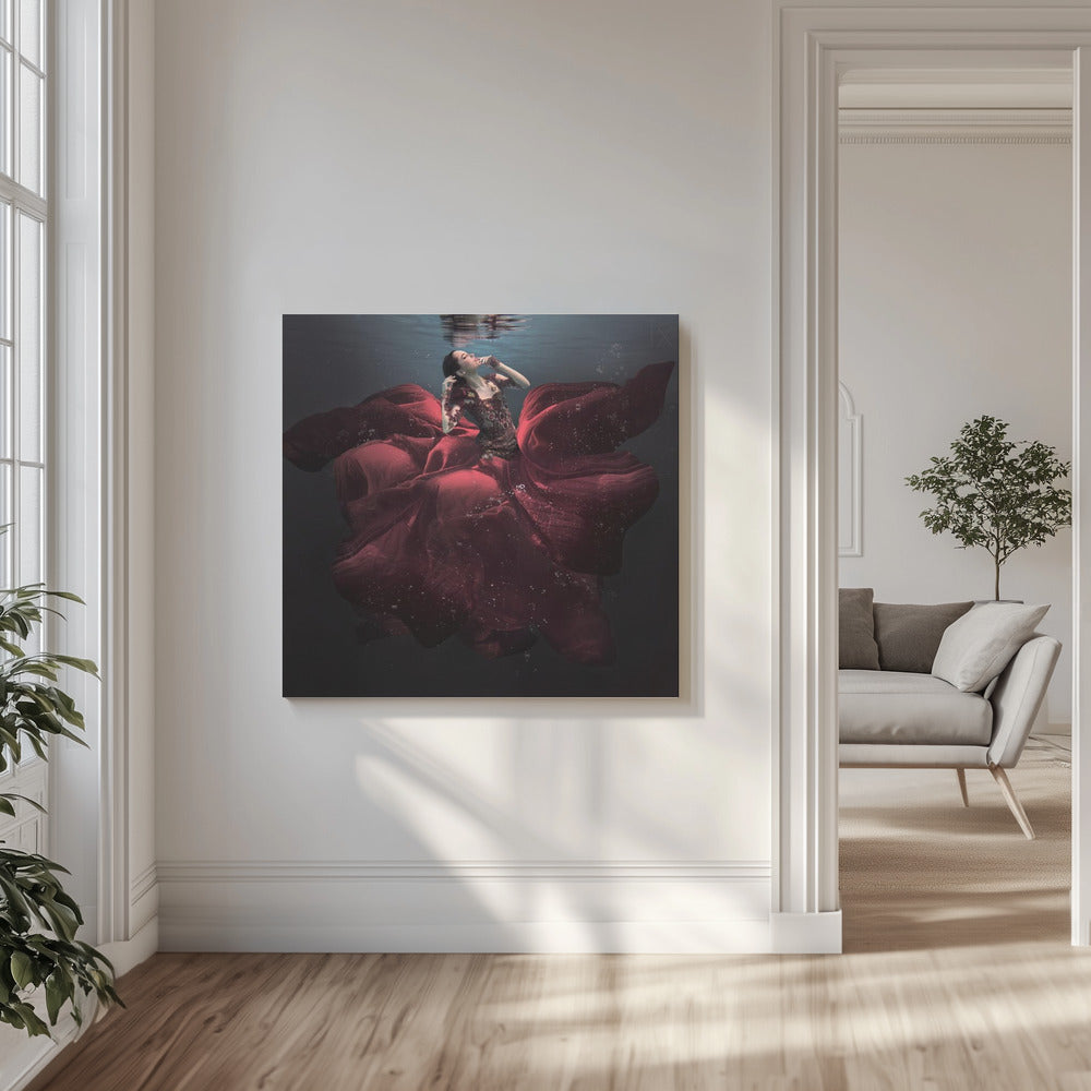 La dama de rojo | Impresiones en Lienzo
