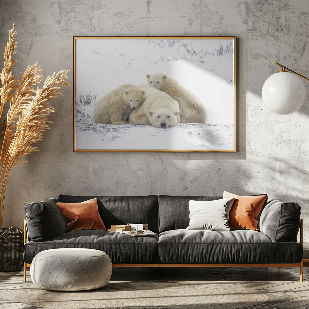 Family Portrait Snowing 8455 | Poster