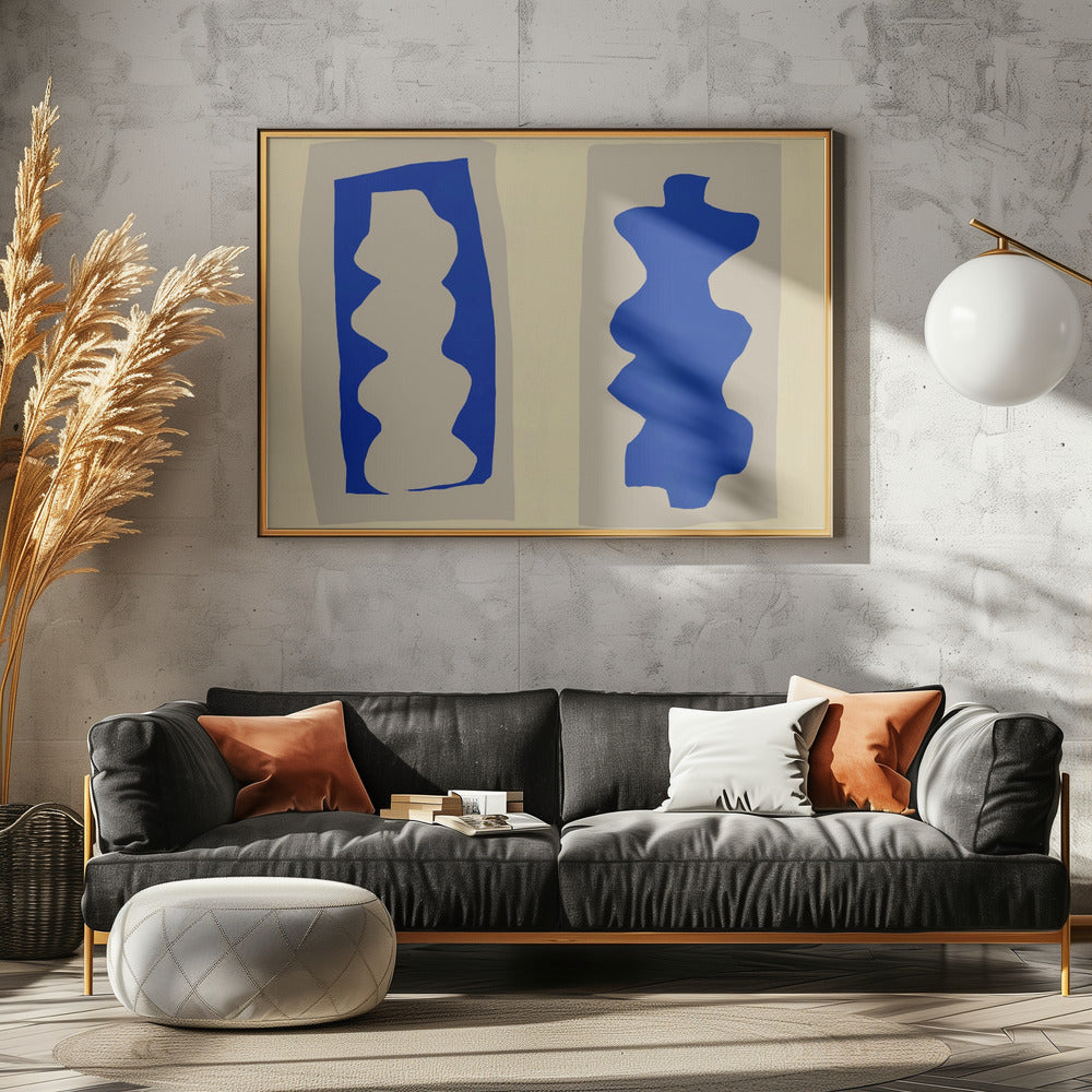 Blue Silhouette Forms | Poster