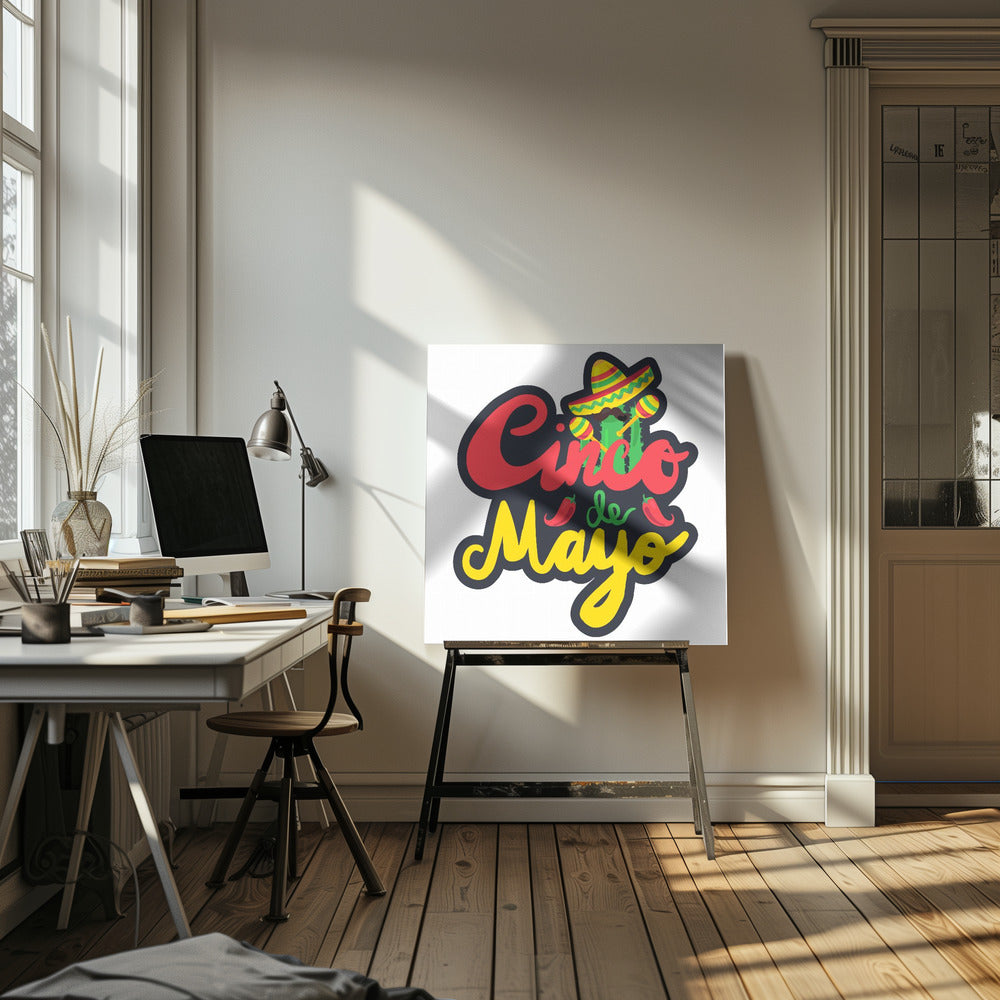 Cartoon Cinco de Mayo Art | Impresiones en Lienzo