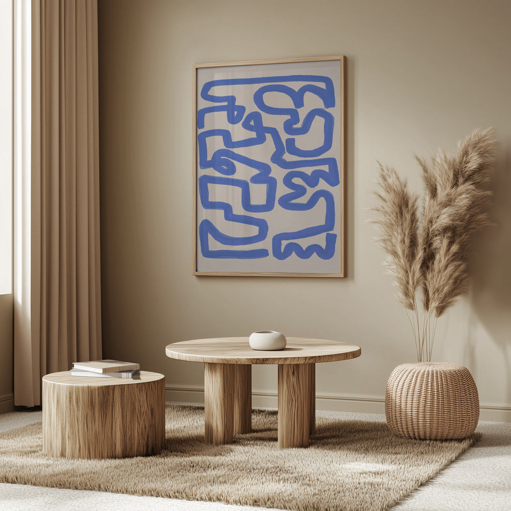 Bold Blue Lines Forming Irregular | Poster