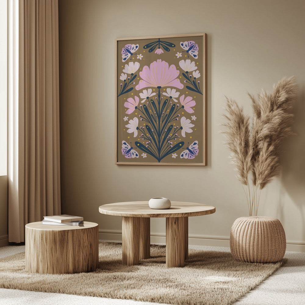 Flowers And Butterflies | Poster