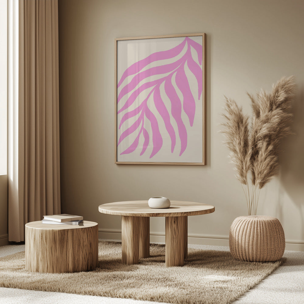 Pink Silhouette Textured Branch | Poster