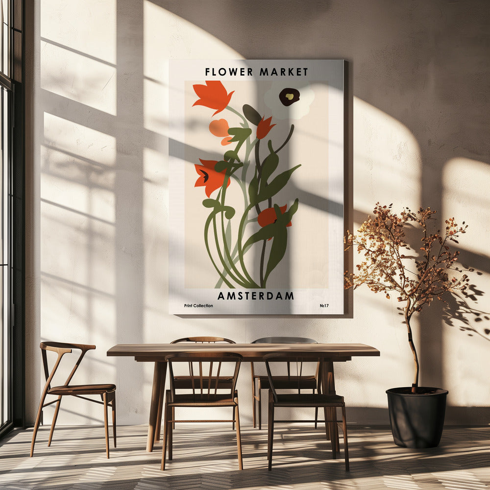 Marché aux fleurs d'Amsterdam | Tableaux sur Toile
