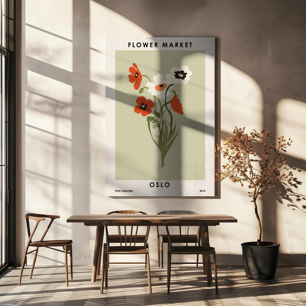Marché aux fleurs d'Oslo | Tableaux sur Toile