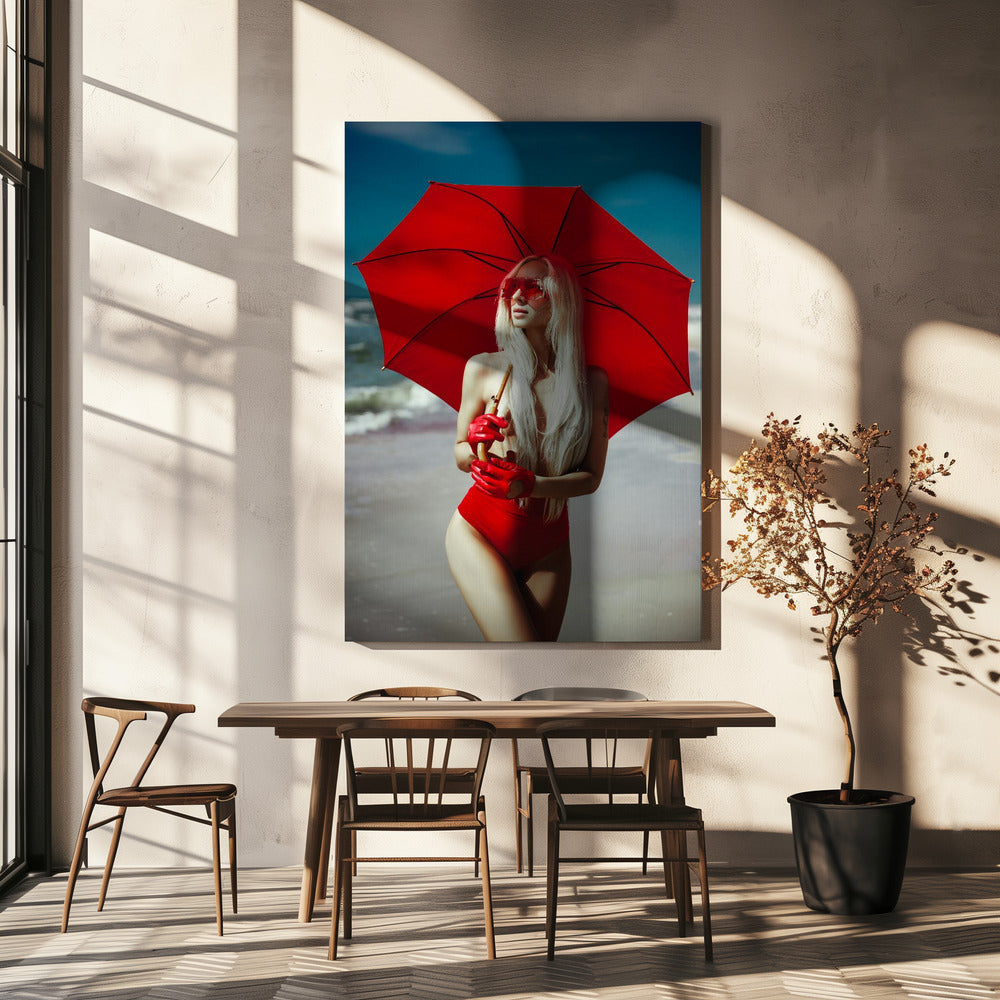 The Red Umbrella | Canvas