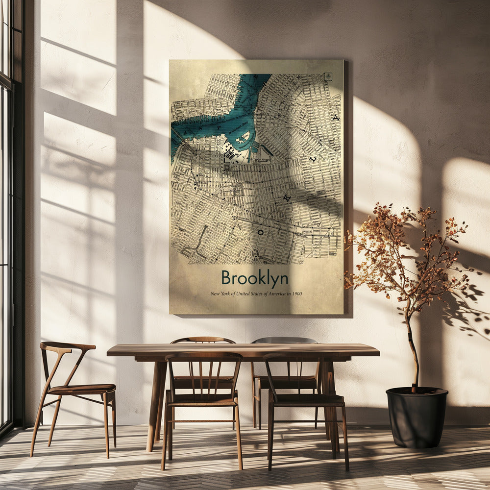 Carte de Brooklyn | Tableaux sur Toile