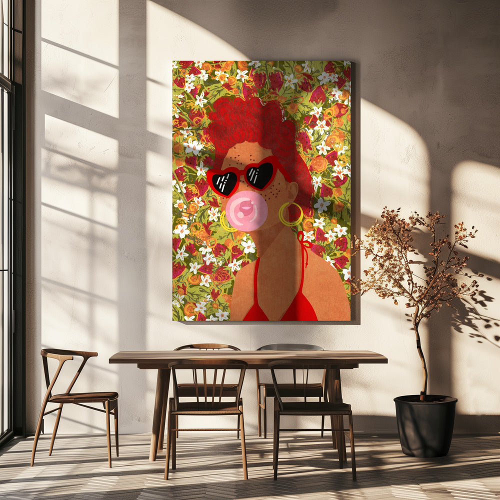 Dame aux fraises | Tableaux sur Toile