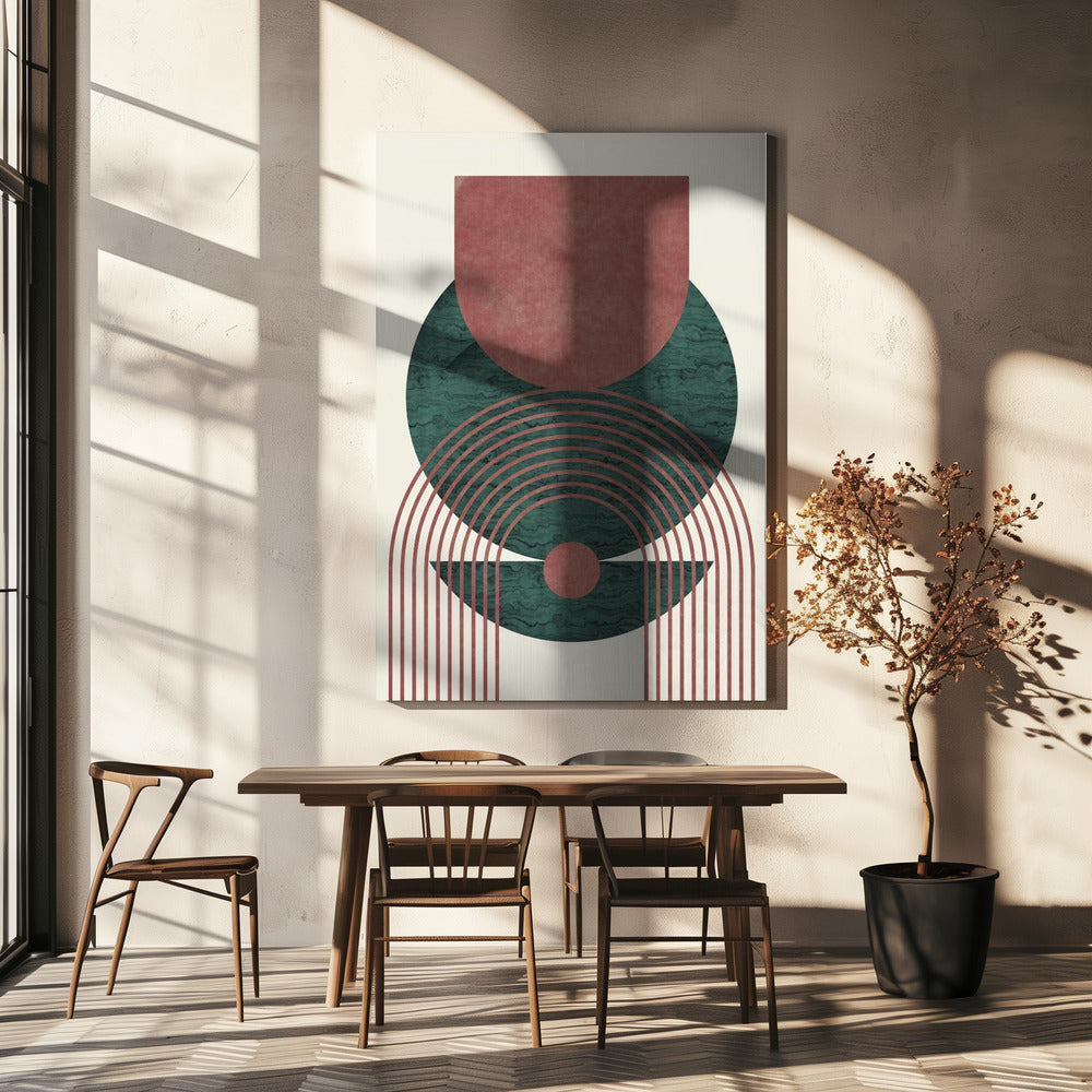 Akvamarin marmor geometrisk design | Lærredsbilleder