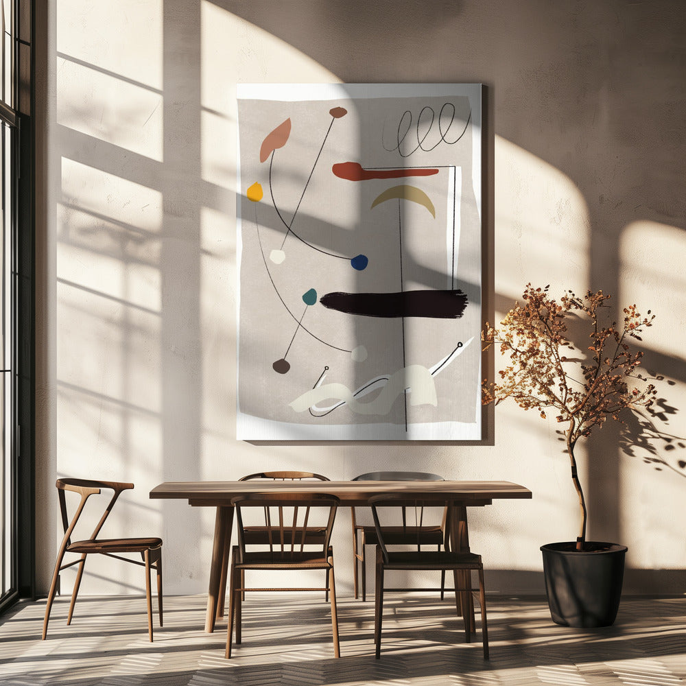 Minimalistische Linien und farbenfrohe Formen | Leinwand-Bilder