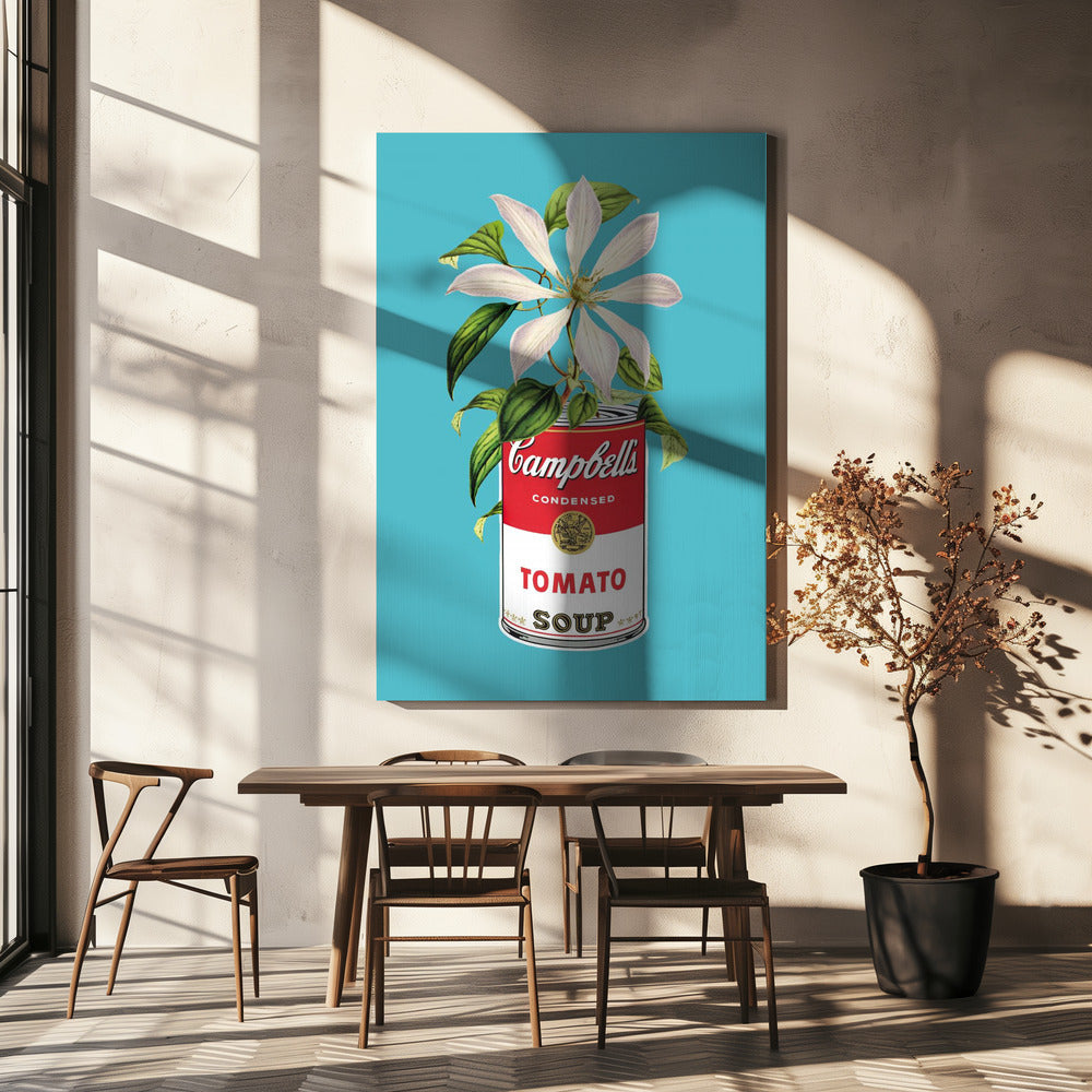 Campbells und Blumen | Leinwand-Bilder