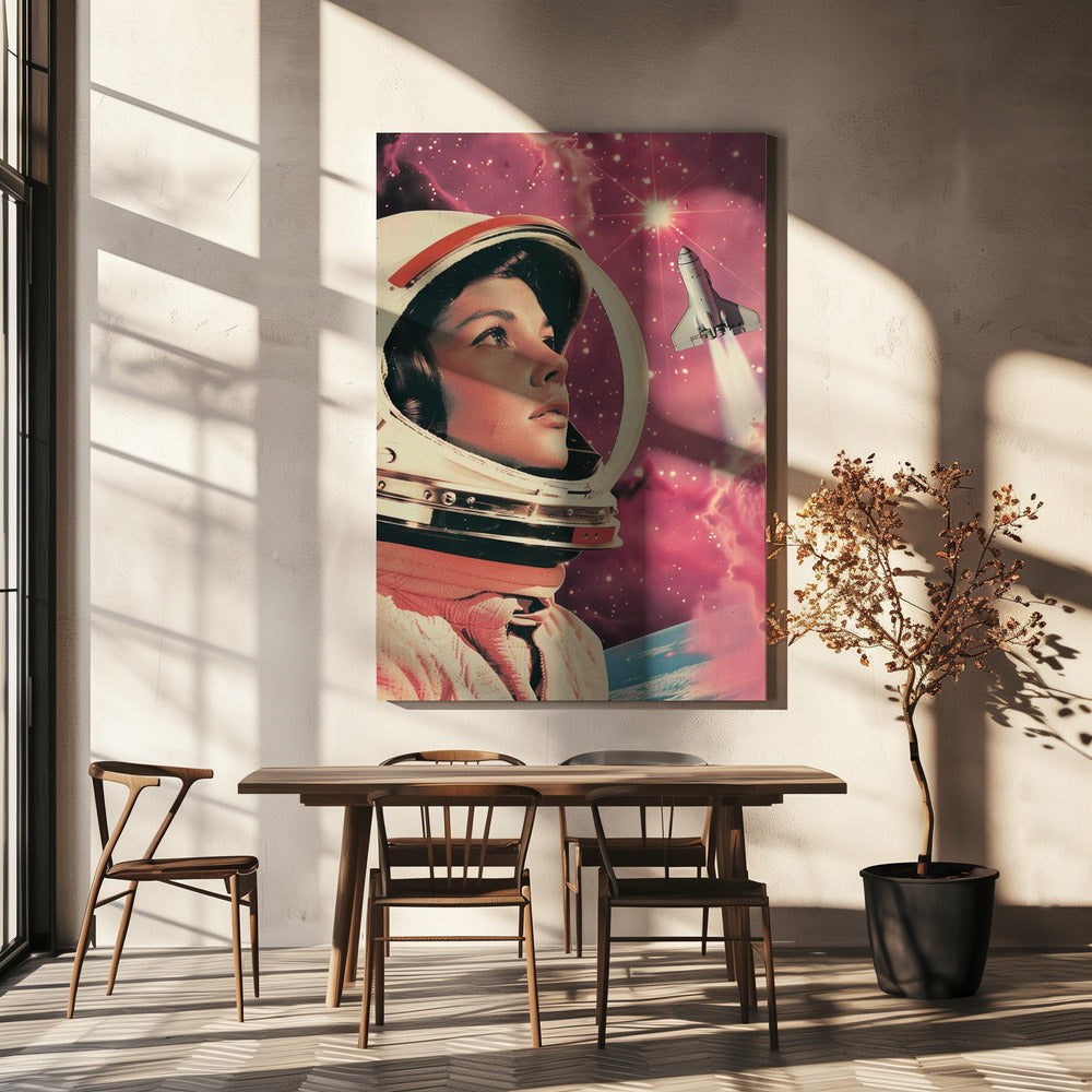 Astronaut Girl in a Space | Canvas