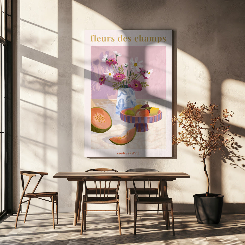 Fleur Des Champs-Pink | Tableaux sur Toile