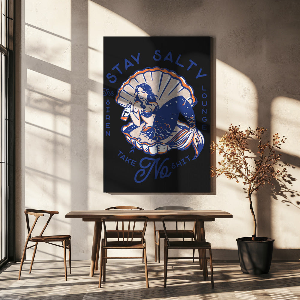 Restez Salty Siren Lounge Pin-Up Sirène | Tableaux sur Toile