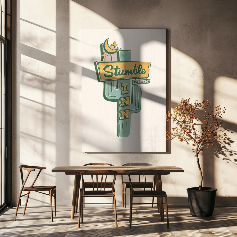 Arte del motel Stumble Inn Southwestern Roadside | Impresiones en Lienzo