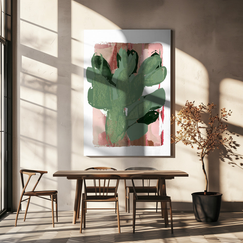 Cactus Groen Roze 3 | Canvasprints